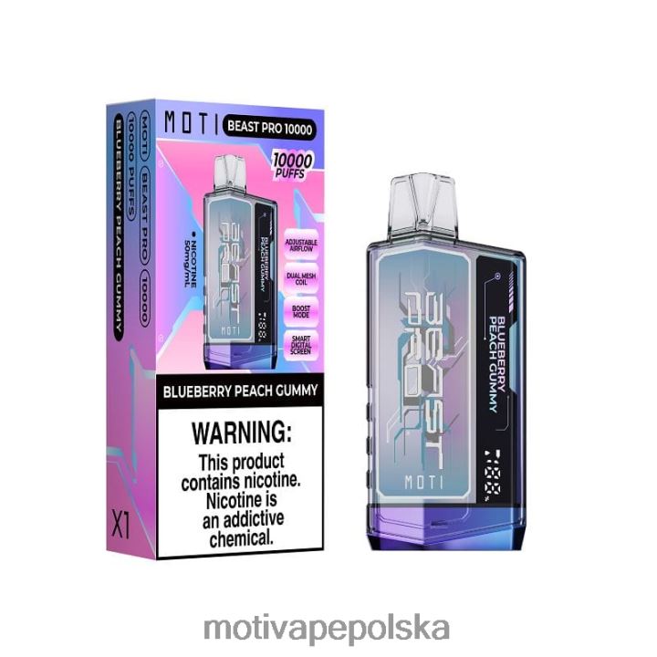 MOTI Vape For Sale - MOTI Beast Pro Waporyzator jednorazowy (5%, 10000 zaciągnięć) 6V86639 Żelek jagodowo-brzoskwiniowy