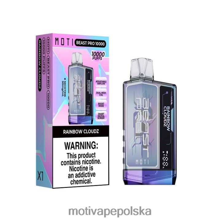 MOTI Vape For Sale - MOTI Beast Pro Waporyzator jednorazowy (5%, 10000 zaciągnięć) 6V86649 tęczowa chmura