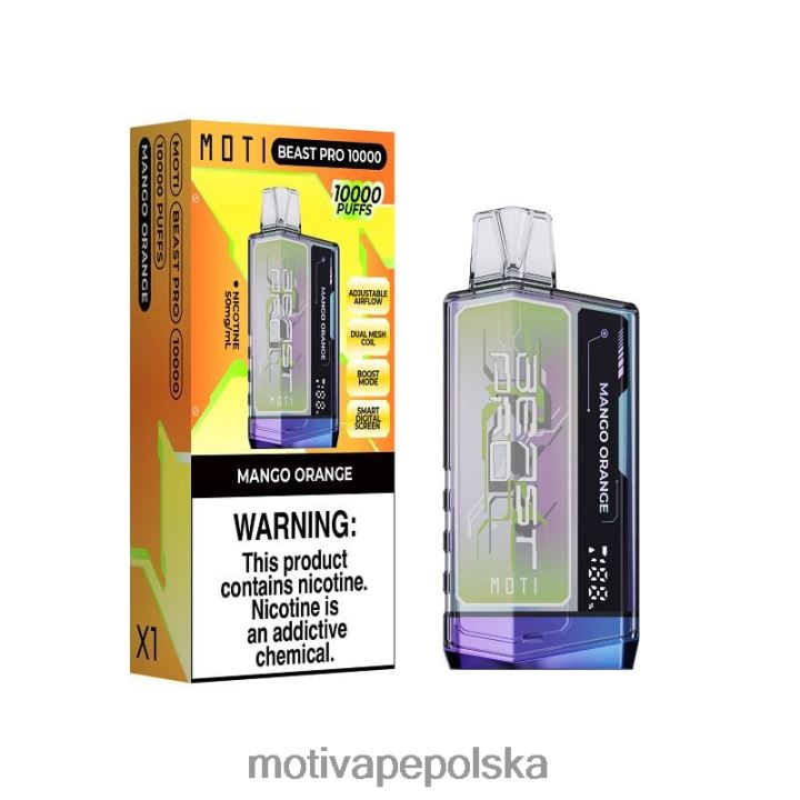 MOTI Vape Near Me - MOTI Beast Pro Waporyzator jednorazowy (5%, 10000 zaciągnięć) 6V86647 mango-pomarańcza