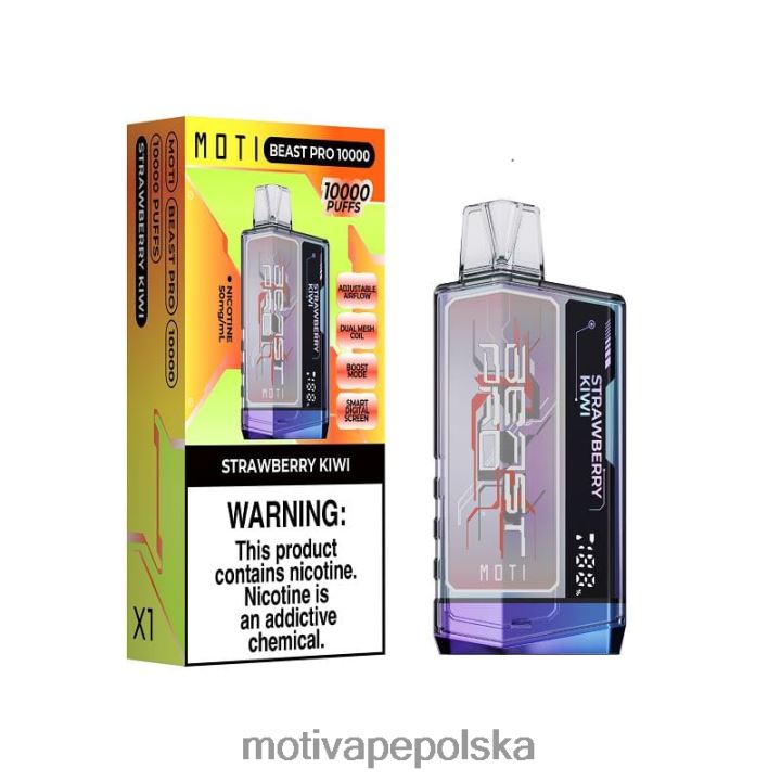 MOTI Vape Polska - MOTI Beast Pro Waporyzator jednorazowy (5%, 10000 zaciągnięć) 6V86651 kiwi truskawkowe