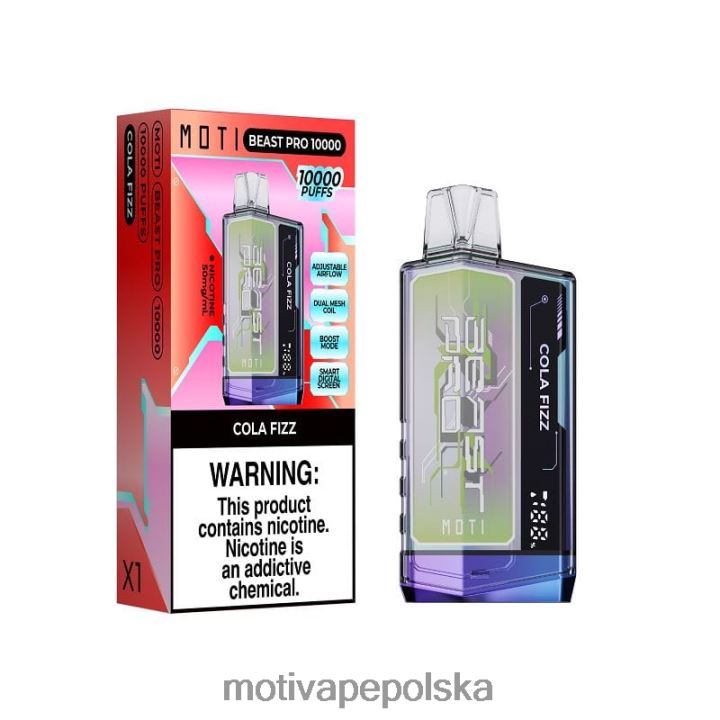 MOTI Vape Warszawa - MOTI Beast Pro Waporyzator jednorazowy (5%, 10000 zaciągnięć) 6V86642 musująca cola