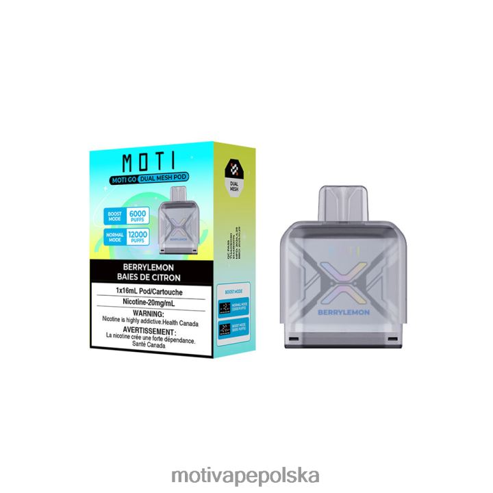 MOTI Vape Kit Polska - MOTI Go Pro jednorazowy pojemnik 6V86690 jagodowa cytryna