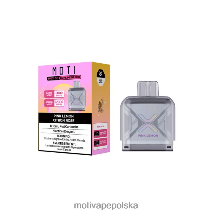 MOTI Vape Near Me - MOTI Go Pro jednorazowy pojemnik 6V86687 różowa cytryna